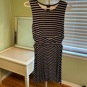 Black and white striped dress with side cut outs